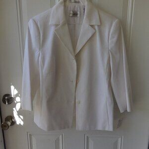 Village, a Liz Claiborne Company off white jacket new with tags,12, 3/4 sleeves